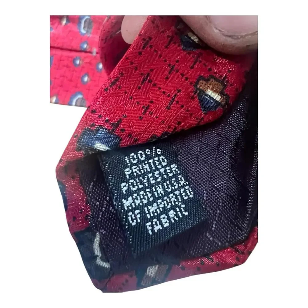 Vintage Christian Dior Monsieur Red Floral Silk Necktie